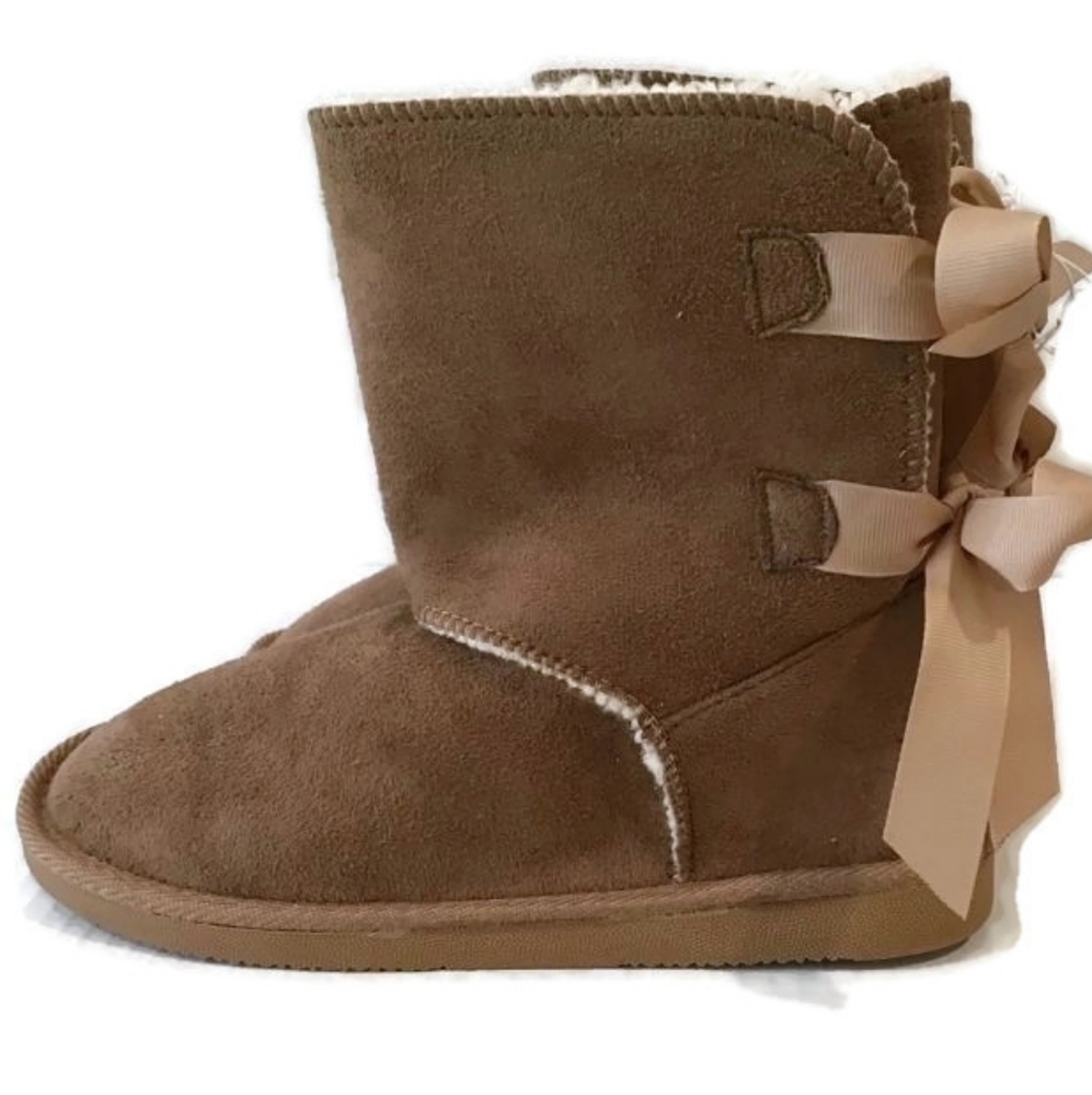 US Sports Brown Boots with 2 Back Ribbon Bows 4